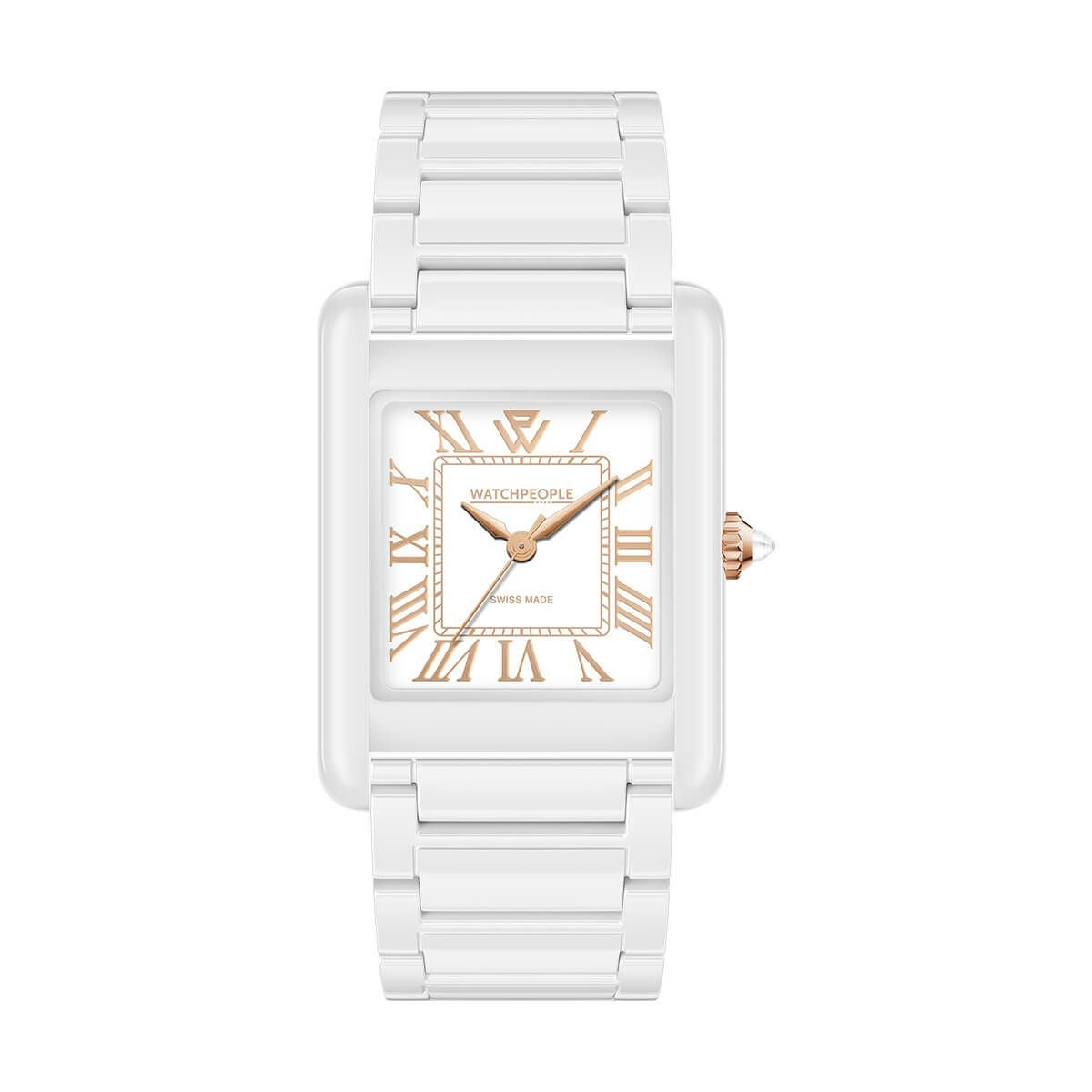 WATCHPEOPLE / ウォッチピープル WP6 - ソリッド - シャイニー - ホワイト - ホワイトローズゴールド - MEDIUM 27x38mmの公式ECサイト掲載画像