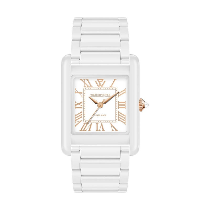 WATCHPEOPLE / ウォッチピープル WP6 - ソリッド - シャイニー - ホワイト - ホワイトローズゴールド - MEDIUM 27x38mmの公式ECサイト掲載画像