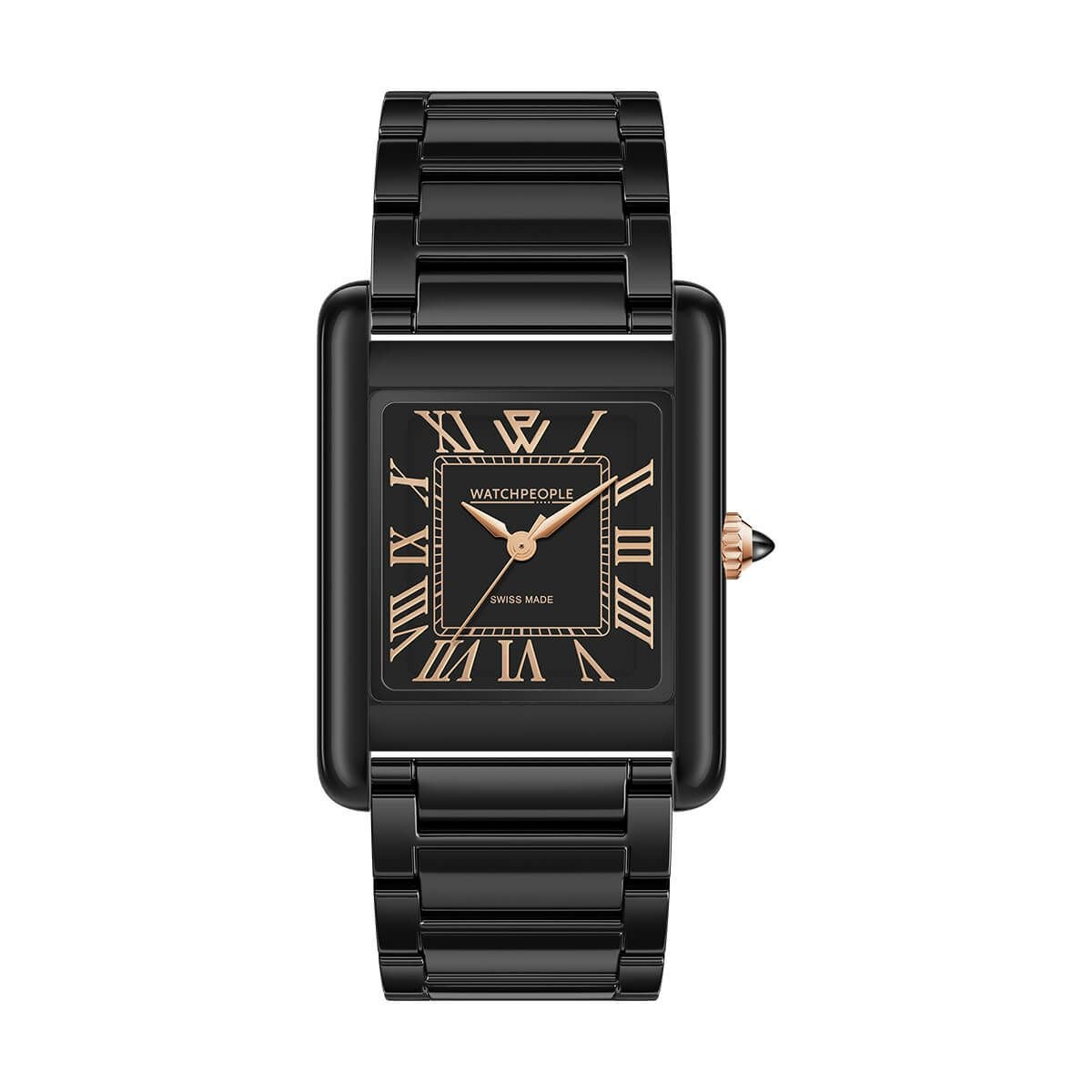 WATCHPEOPLE / ウォッチピープル WP6 - ソリッド - シャイニー - ブラック - ブラックローズゴールド - MEDIUM 27x38mmの公式ECサイト掲載画像
