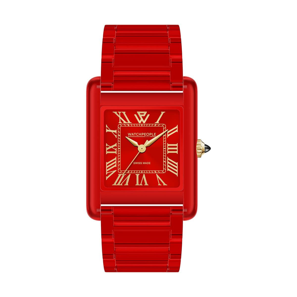 WATCHPEOPLE / ウォッチピープル WP6 - クリア - シャイニー - ロイヤルレッド - LARGE 30x40mmの公式ECサイト掲載画像