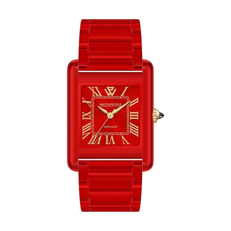 WATCHPEOPLE / ウォッチピープル WP6 - クリア - シャイニー - ロイヤルレッド - LARGE 30x40mmの公式ECサイト掲載画像