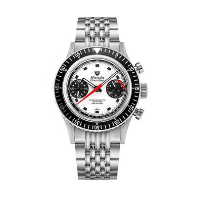 NEWMAN メンズ 腕時計 スクエア クロノグラフ ホワイト Chronomaster 