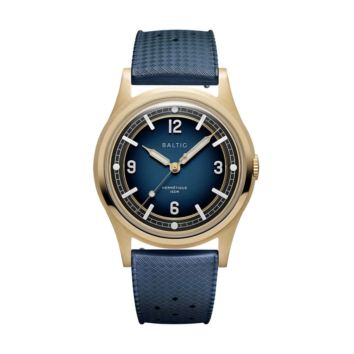 BALTIC WATCHES / バルチック エルメティック ツアラー ブロンズ ブルー ダイヤルトロピックラバーベルトの公式ECサイト掲載画像