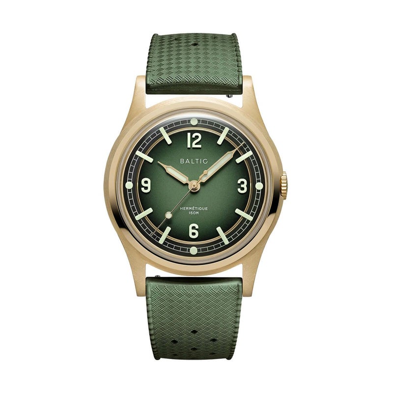 BALTIC WATCHES / バルチック エルメティック ツアラー ブロンズ グリーン ダイヤルトロピックラバーベルトの公式ECサイト掲載画像
