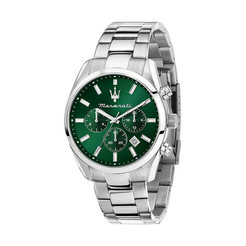 Maserati / マセラティ アトラツィオーネ 43mm マルチファンクション グリーン ダイヤル シルバー ブレスレットの公式ECサイト掲載画像