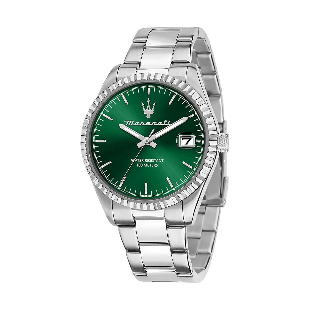 Maserati / マセラティ コンペティツィオーネ 43mm グリーン ダイヤル シルバー ブレスレットの公式ECサイト掲載画像