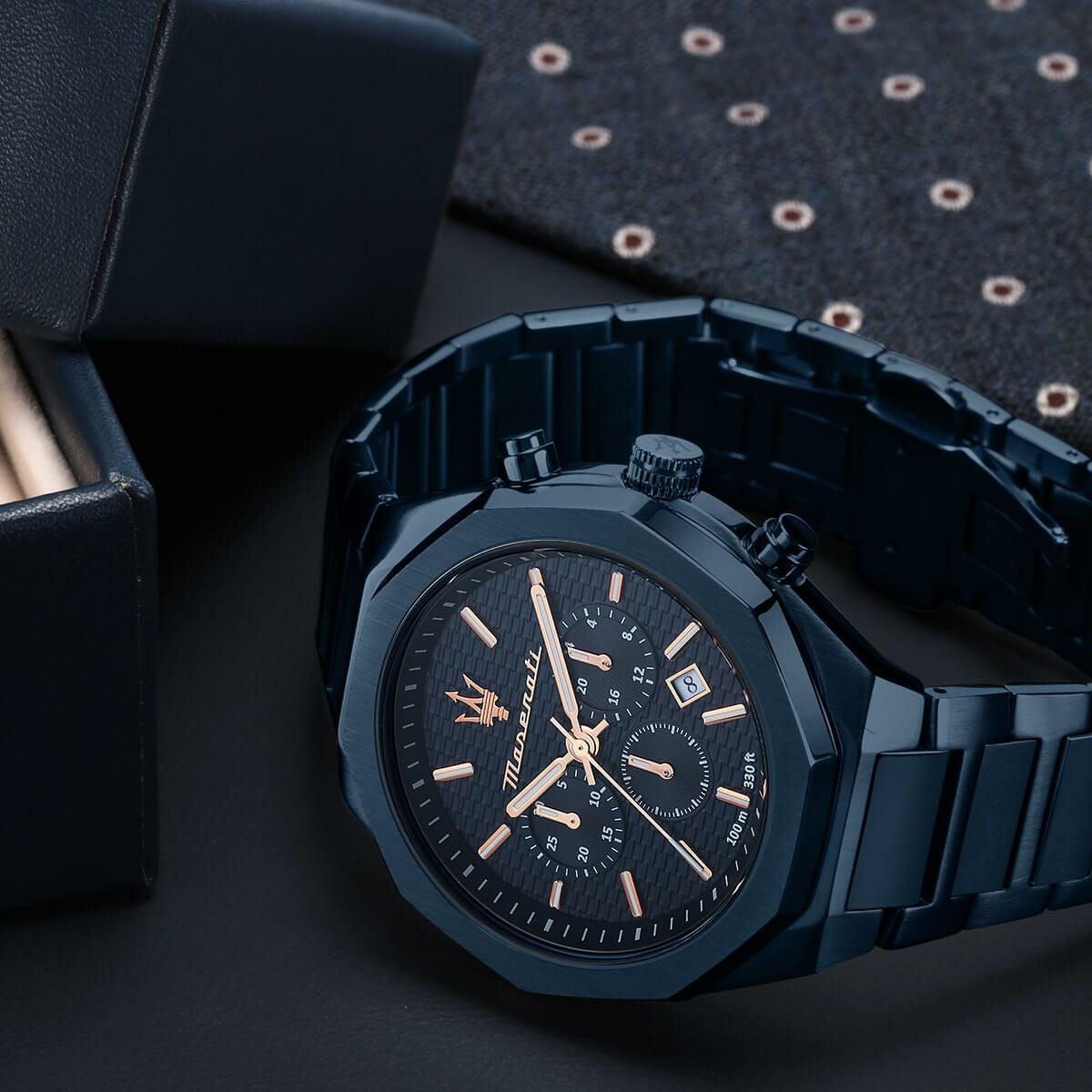 Maserati / マセラティ スタイル 45mm クロノグラフ ブルー ダイヤル