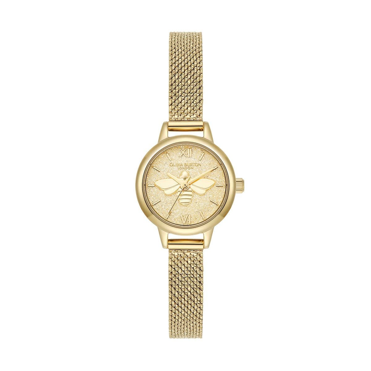 OLIVIA BURTON / オリビア・バートン シグネチャー - ミニ ラッキービー シャンパン グリッター ゴールド メッシュの公式ECサイト掲載画像