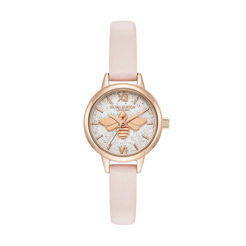 OLIVIA BURTON / オリビア・バートン シグネチャー - ミニ ラッキービー シルバー ホワイト ライトブラッシュ レザーの公式ECサイト掲載画像