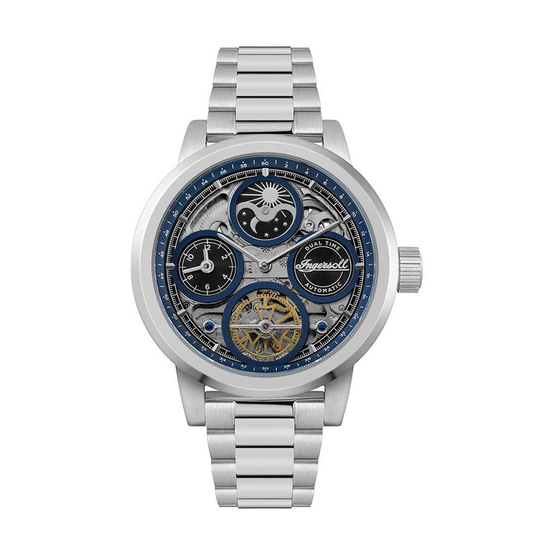 Ingersoll / インガソール ザ アーク オートマチックウォッチ ブルー スケルトン ダイヤル シルバー ブレスレットの公式ECサイト掲載画像