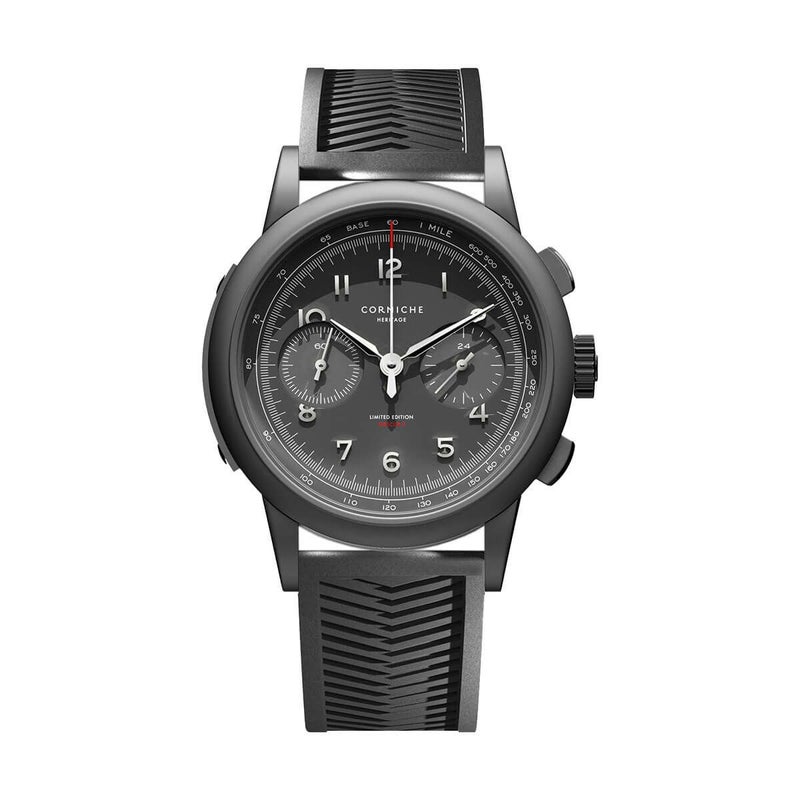 【世界限定349本】Corniche Watches / コーニッシュ オブスキュアⅡ グレー　グレー ラバーストラップの公式ECサイト掲載画像