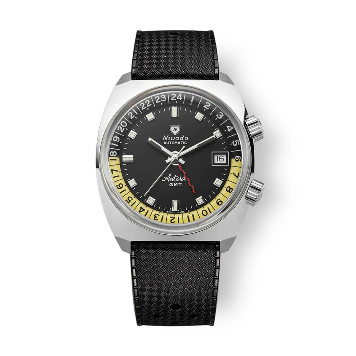 Nivada Grenchen / ニバダ グレンヒェン アンタークティック GMT ブラック レザー ベルトの公式ECサイト掲載画像