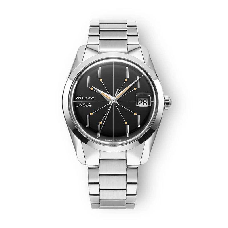 Nivada Grenchen / ニバダ グレンヒェン アンタークティック スパイダー ブラック デイト 35mm フラットリンク ブレスレットの公式ECサイト掲載画像