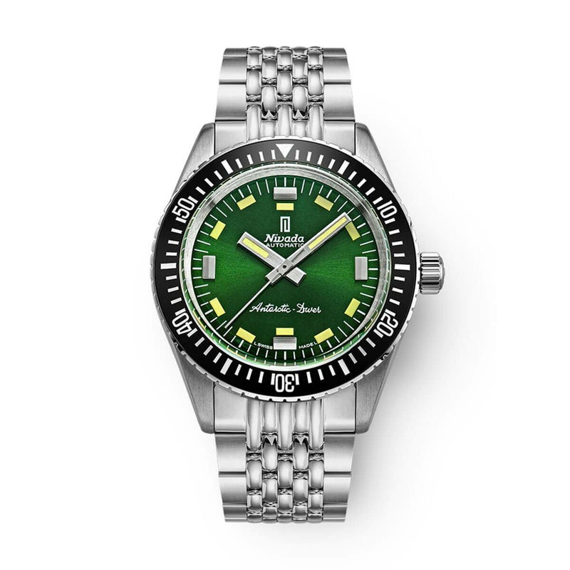 ［世界75本限定］Nivada Grenchen / ニバダ グレンヒェン アンタークティック ダイバー ノーデイト グリーンダイヤル ライス ブレスレットの公式ECサイト掲載画像