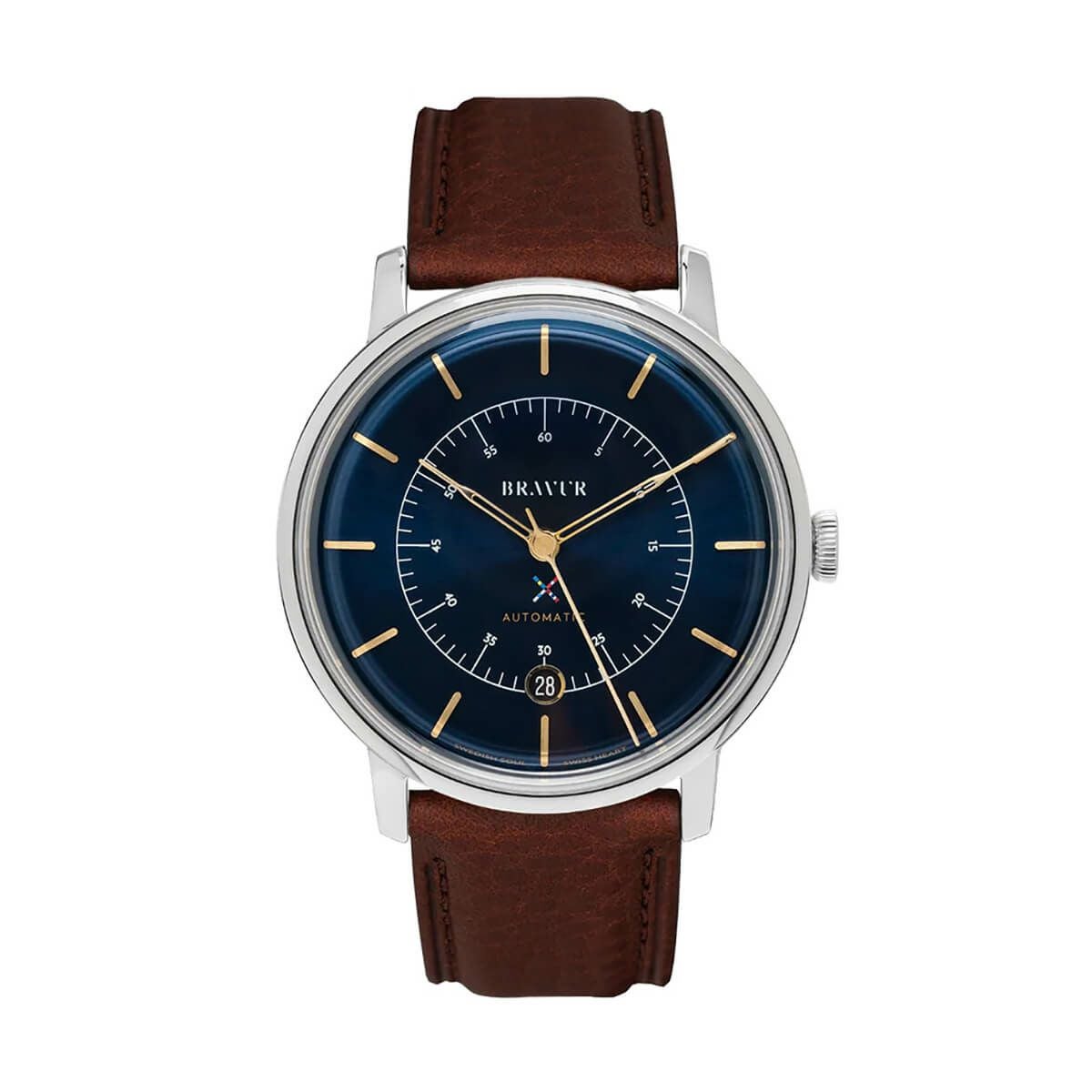 BRAVUR / ブラヴァ Scandinavia Midnight Blue dial Brown edge seam leather sapphire backの公式ECサイト掲載画像