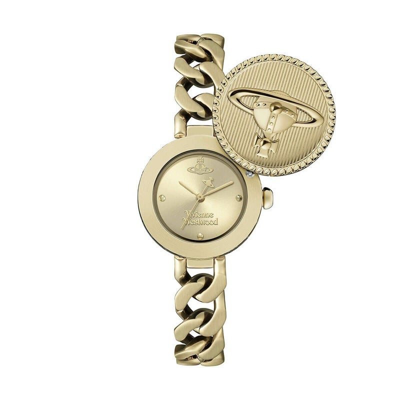 Vivienne Westwood / ヴィヴィアンウエストウッド オーブ ボタン - レディース ゴールド ダイヤル & ゴールド リンク チェーン ブレスレットの公式ECサイト掲載画像