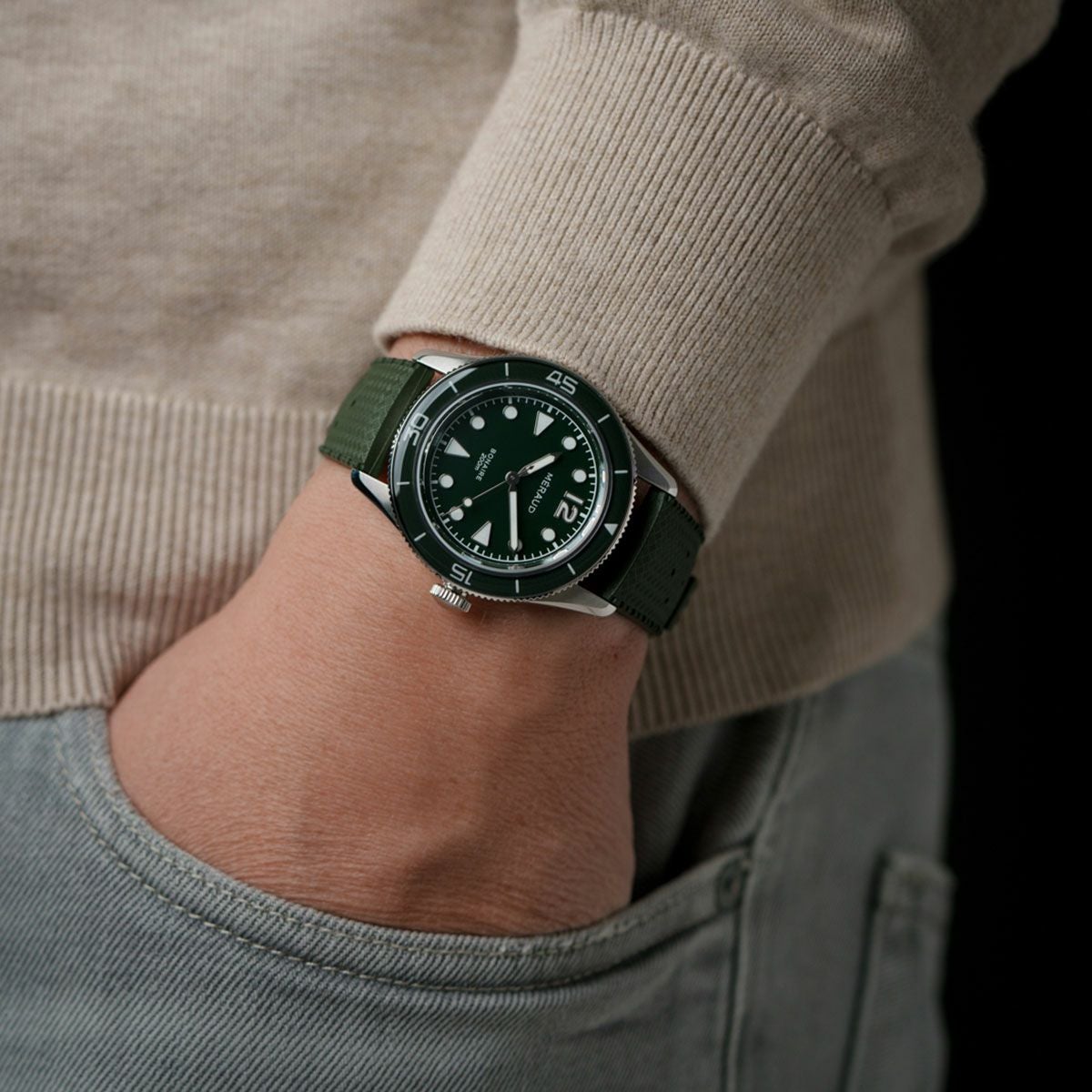 Meraud Watch / メローウォッチ グリーン トロピック ラバーストラップ