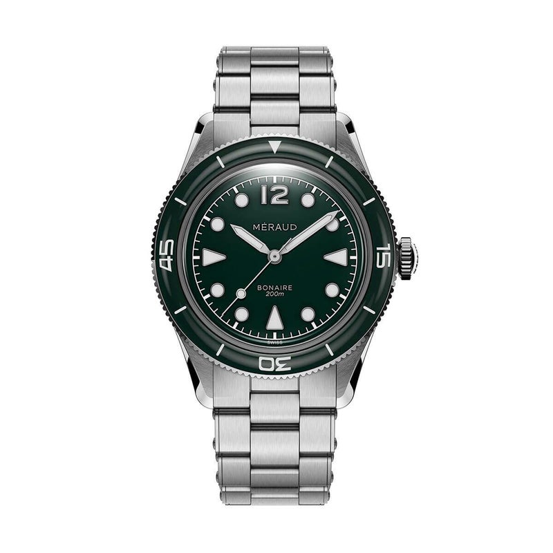 Meraud Watch / メローウォッチ ボネール モスグリーン スチール リベット ブレスレットの公式ECサイト掲載画像