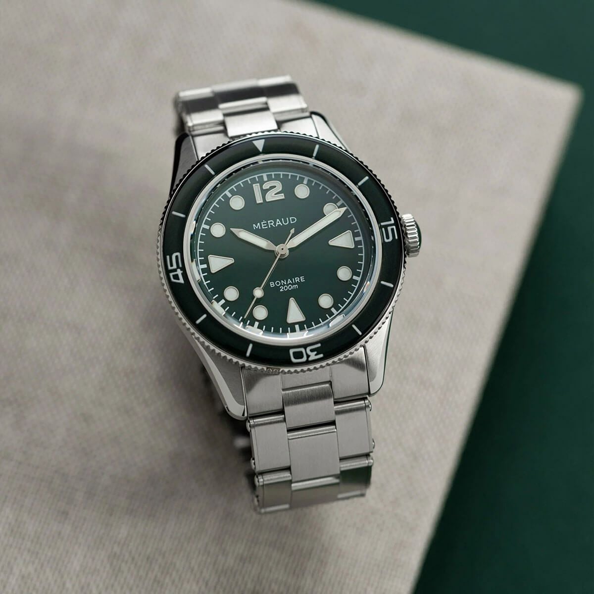 美品 ■ Meraud Bonaire　メロー ボネール Meraud Watch / メローウォッチ ボネール モスグリーン スチール
