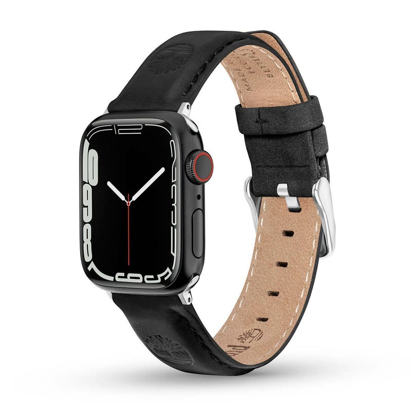 Timberland / ティンバーランド アップルウォッチ ストラップ - ラカンドン S ブラック レザー 38mm、40mm、41mm、42mmケース用の公式ECサイト掲載画像