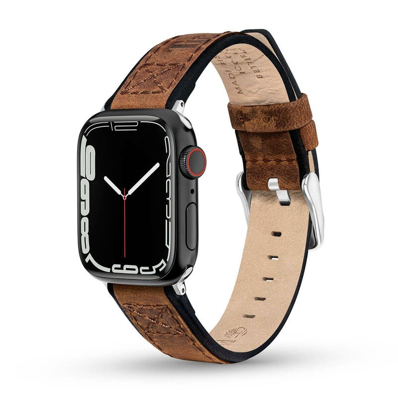 Timberland / ティンバーランド アップルウォッチ ストラップ - ヴァルディビアン S ブラウンレザー 38mm、40mm、41mm、42mmケース用の公式ECサイト掲載画像