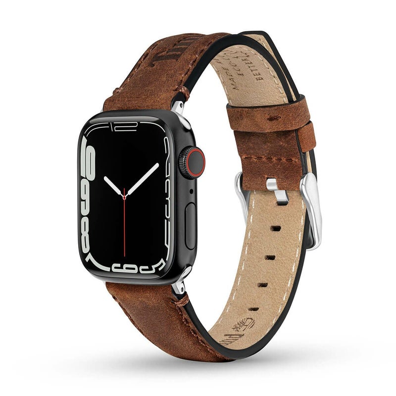 Timberland / ティンバーランド アップルウォッチ ストラップ - バーンズブルック L ブラウンレザー 44mm、45mm、46mm、49mmケース、Ultra 用の公式ECサイト掲載画像