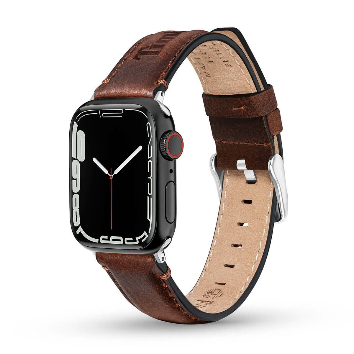 Timberland / ティンバーランド アップルウォッチ ストラップ - バーンズブルック L ダークブラウンレザー 44mm、45mm、46mm、49mmケース、Ultra 用の公式ECサイト掲載画像