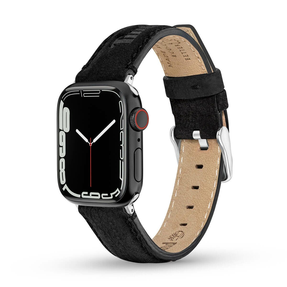 Timberland / ティンバーランド アップルウォッチ ストラップ - バーンズブルック L ブラックレザー 44mm、45mm、46mm、49mmケース、Ultra 用の公式ECサイト掲載画像