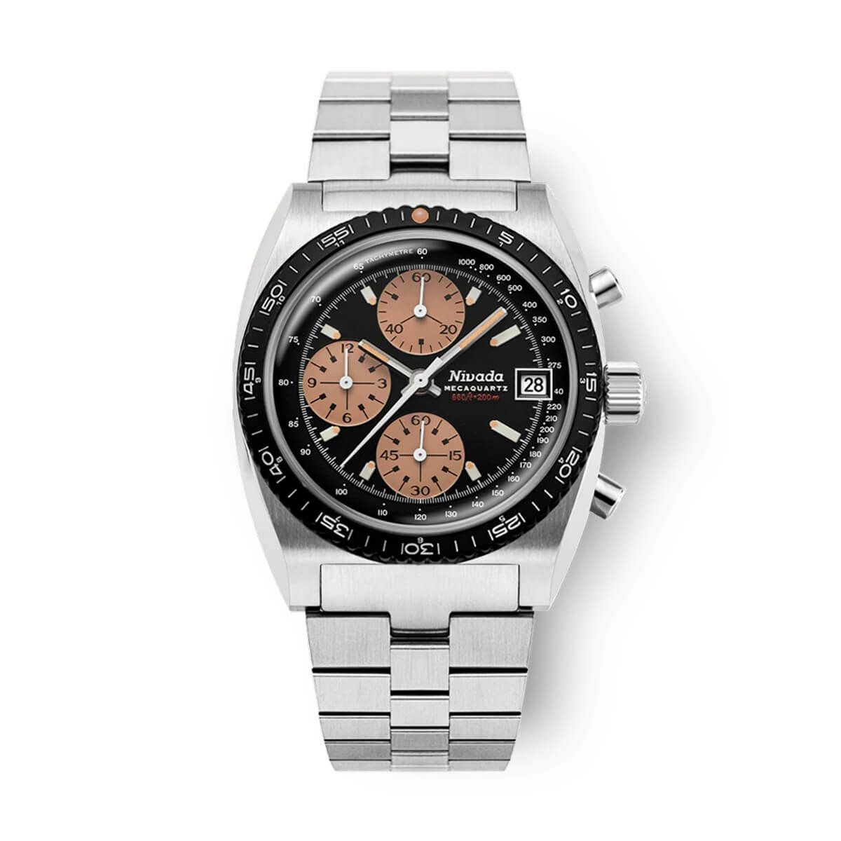 ［世界200本限定］Nivada Grenchen / ニバダ グレンヒェン クロノスポーツ メカクォーツ サーモン クロノスポーツ ブレスレットの公式ECサイト掲載画像