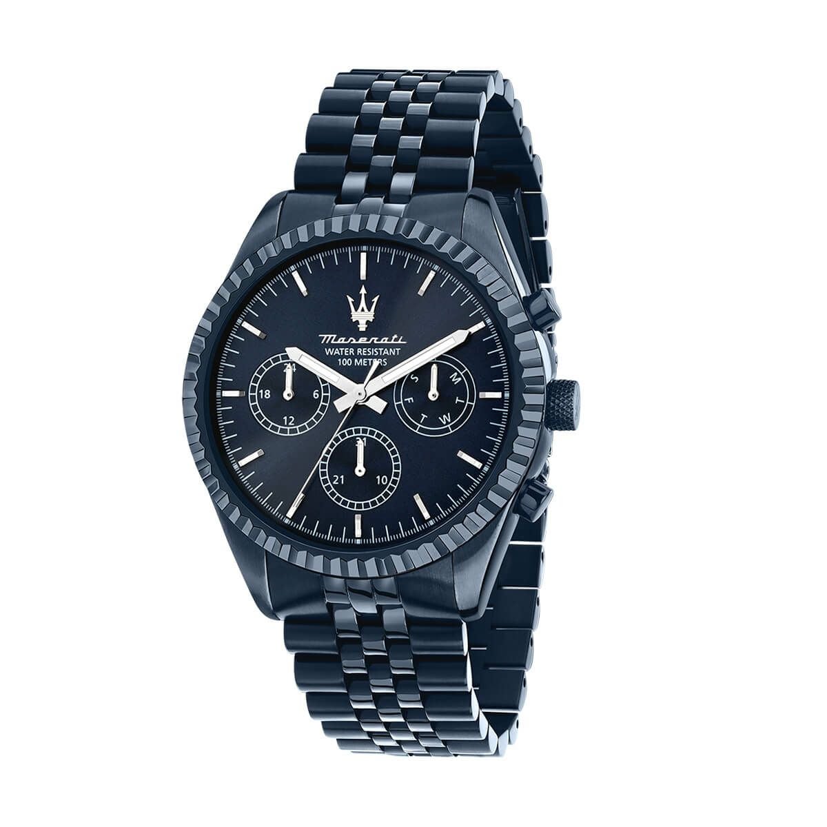 Maserati / マセラティ コンペティツィオーネ 43MM マルチファンクション ブルー ダイヤル ブルー ブレスレットの公式ECサイト掲載画像