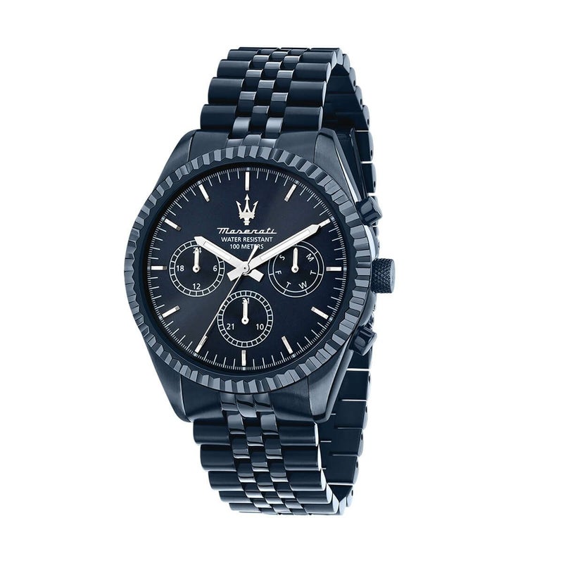 Maserati / マセラティ コンペティツィオーネ 43MM マルチファンクション ブルー ダイヤル ブルー ブレスレットの公式ECサイト掲載画像