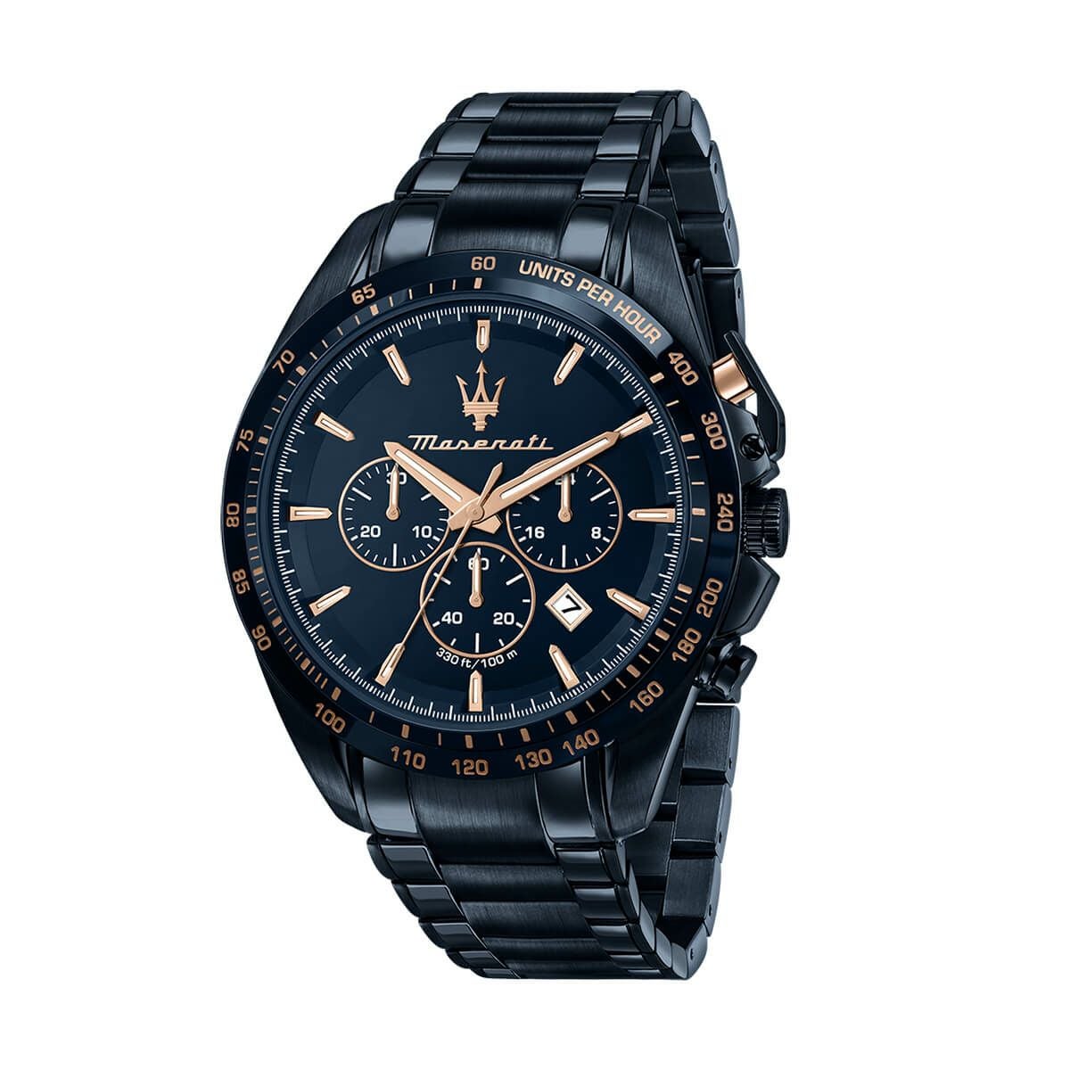 Maserati / マセラティ トラガード 45MM クロノグラフ ブルー ダイヤル ブルー ブレスレットの公式ECサイト掲載画像