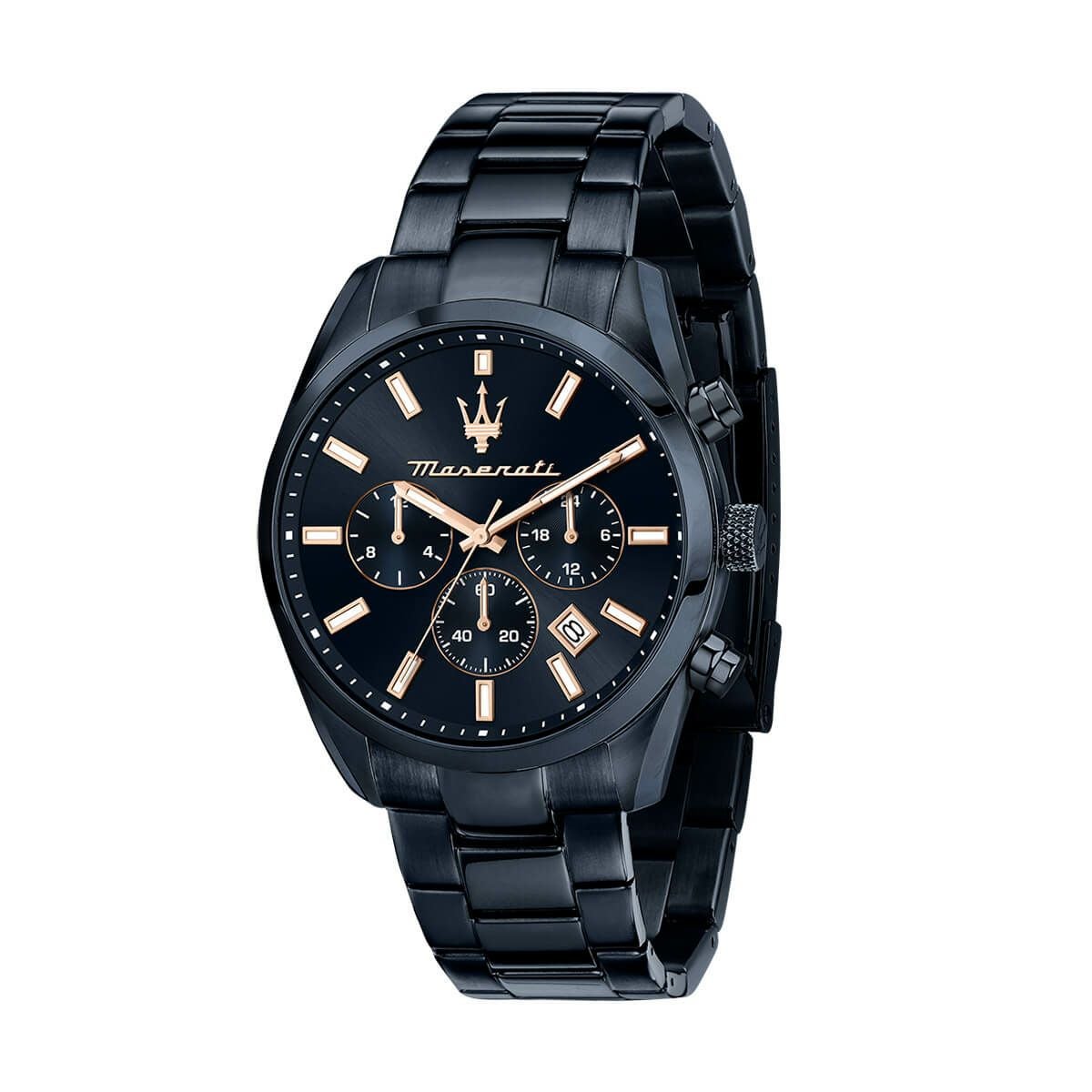 Maserati / マセラティ アトラツィオーネ 43MM マルチファンクション ブルー ダイヤル ブルー ブレスレットの公式ECサイト掲載画像