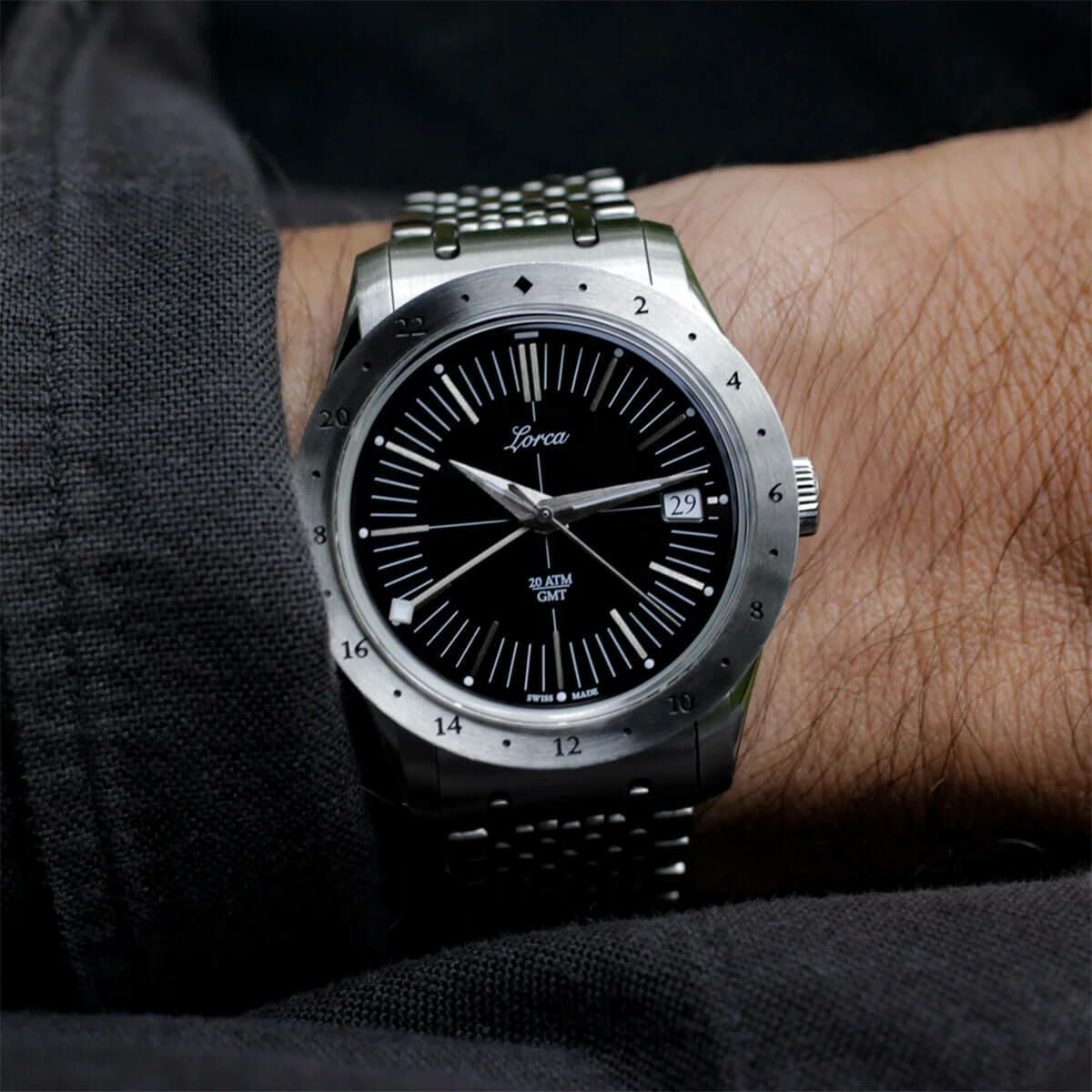 Lorca Watches / ロルカ ウォッチ モデル No.1 GMT ブラック