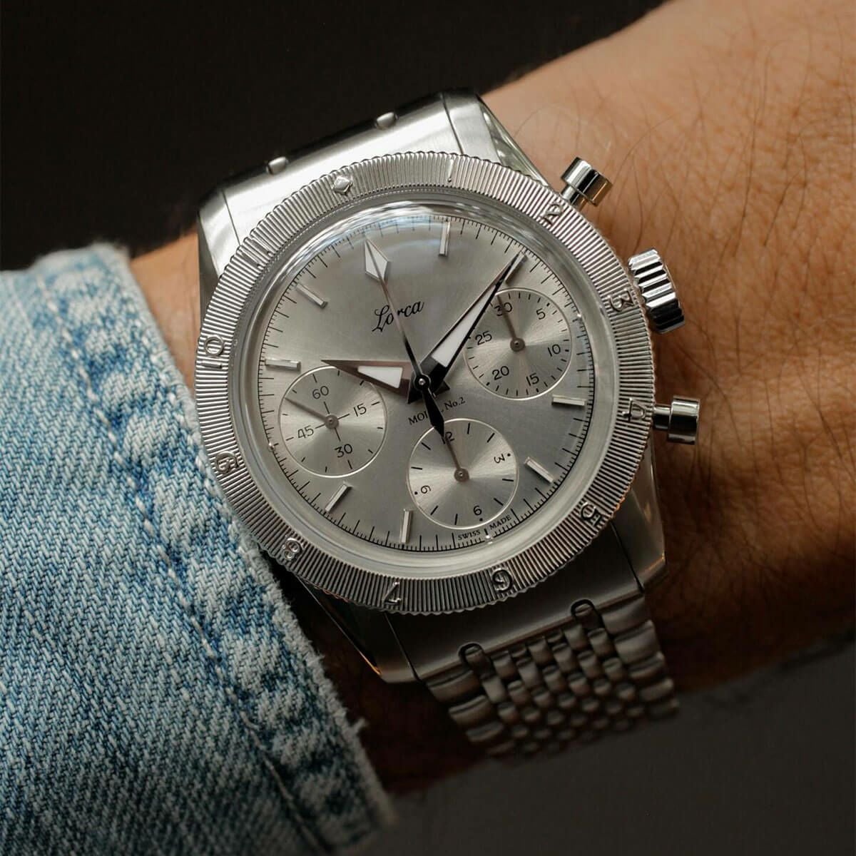 Lorca Watches / ロルカ ウォッチ モデル No.2 クロノグラフ シルバー