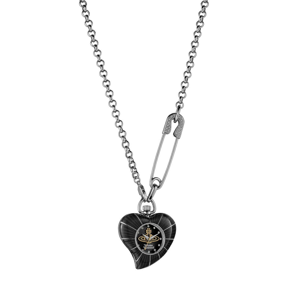 Vivienne Westwood / ヴィヴィアンウエストウッド ハートペンダントウォッチ - ブラックの公式ECサイト掲載画像