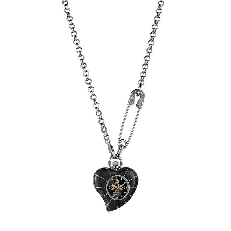 Vivienne Westwood / ヴィヴィアンウエストウッド ハートペンダントウォッチ - ブラックの公式ECサイト掲載画像