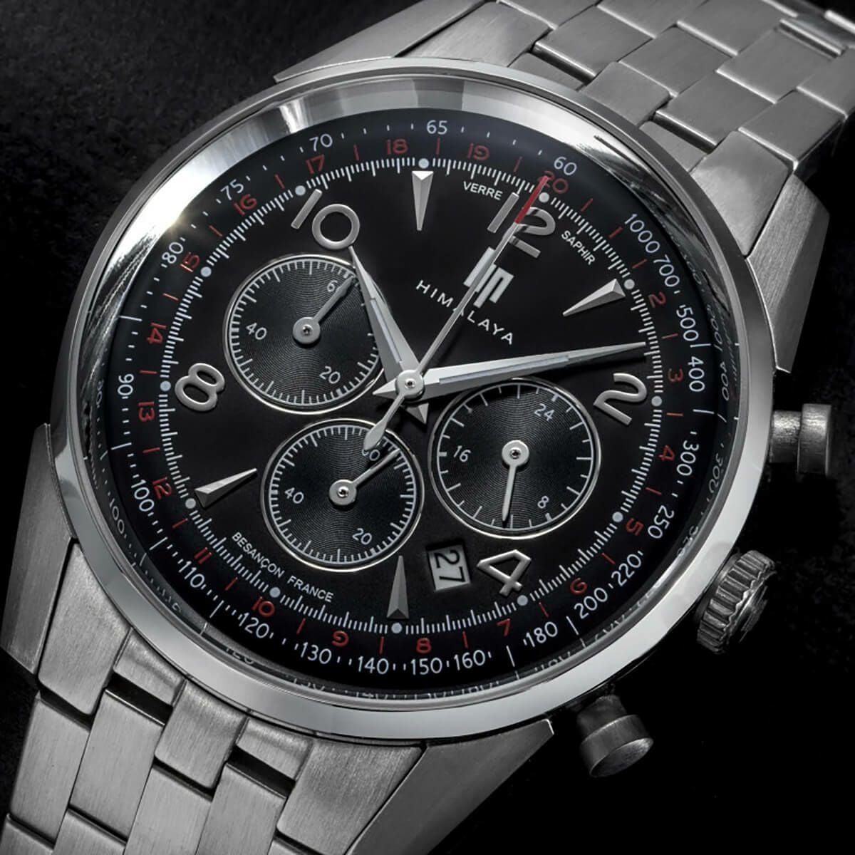 LIP / リップ ヒマラヤ クロノグラフ 40mm シルバー ブラックダイヤル