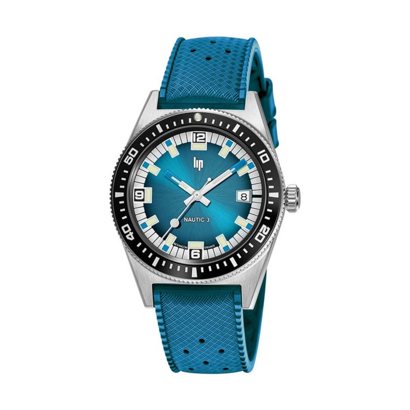 LIP / リップ ノーティック 3 オーシャン オートマチック 39mm シルバー ブルーダイヤル ブルーラバーストラップの公式ECサイト掲載画像