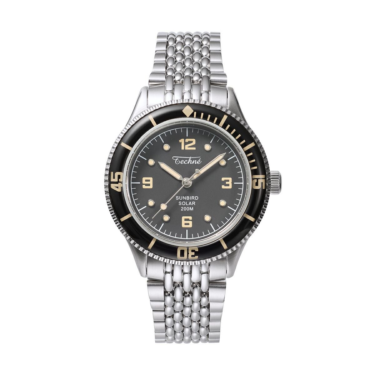 TECHNE / テクネ マリーンオフショア ソーラー ナイトブラック ブラックベゼル 5ライスブレス 3Hの公式ECサイト掲載画像