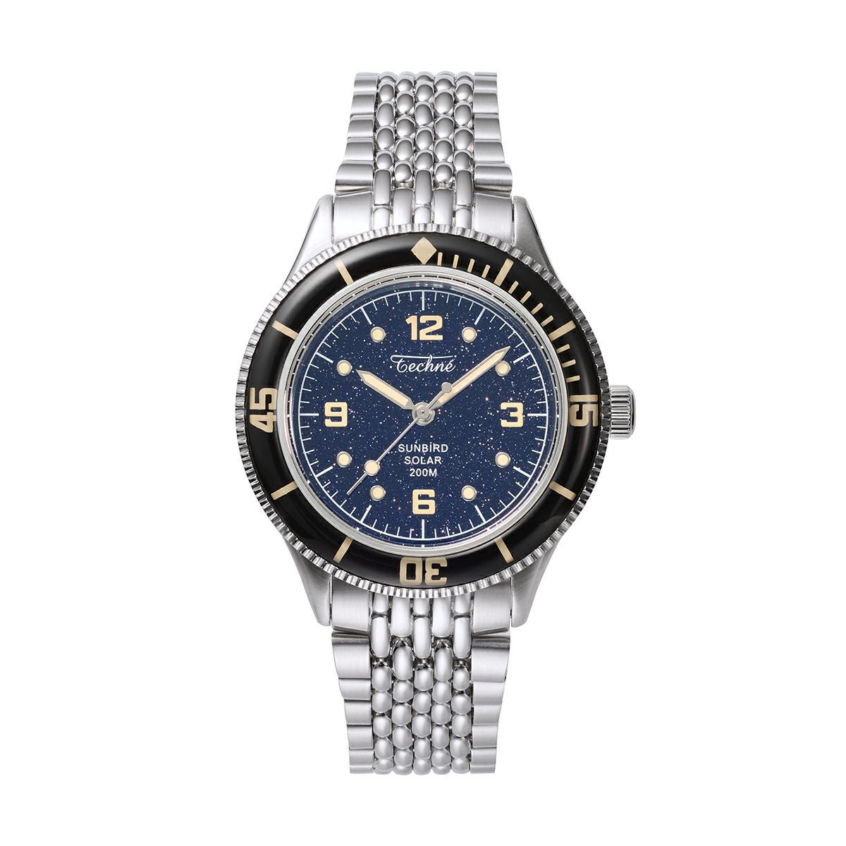 TECHNE / テクネ マリーンオフショア ソーラー アベンチュリン ブラックベゼル 5ライスブレス 3Hの公式ECサイト掲載画像