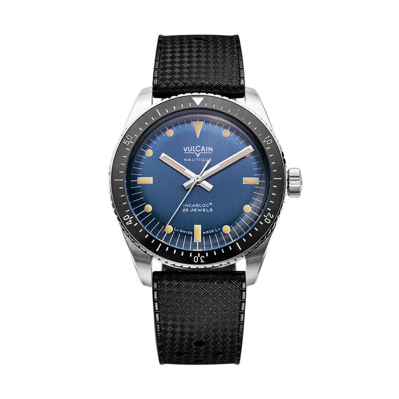 VULCAIN / ヴァルカン スキンダイバー ノーティック スチールケース スチールフルケースバック ブルーダイヤル ラバーストラップの公式ECサイト掲載画像