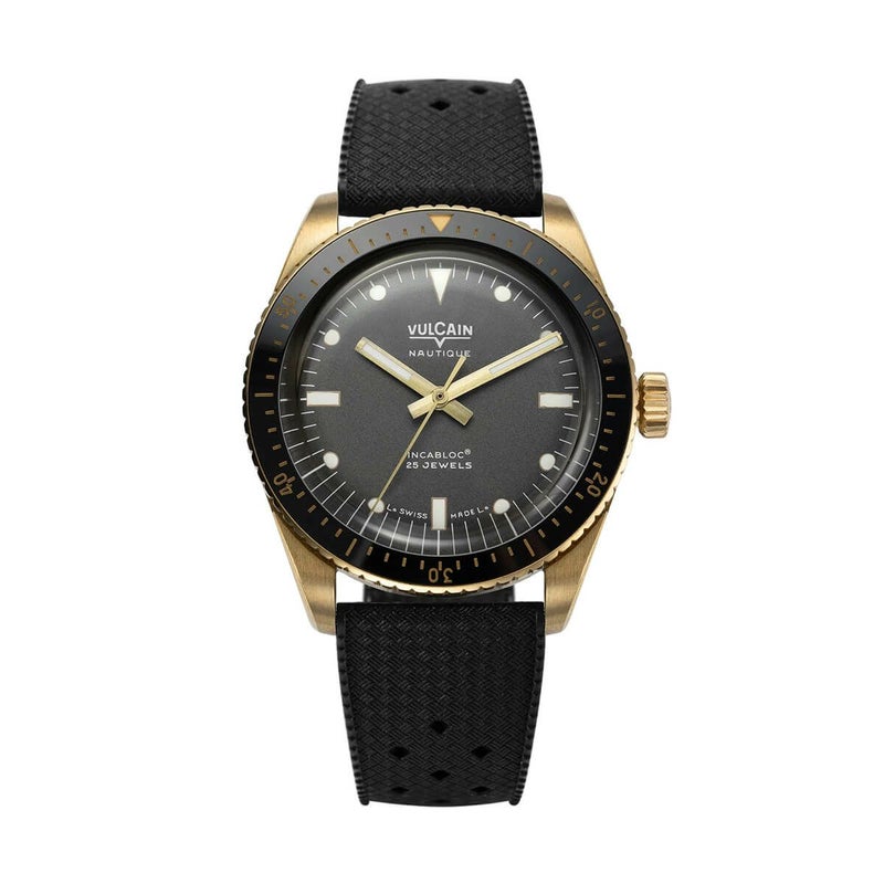 VULCAIN / ヴァルカン スキンダイバー ノーティック ブロンズケース スチールフルケースバック グレーダイヤル ラバーストラップの公式ECサイト掲載画像