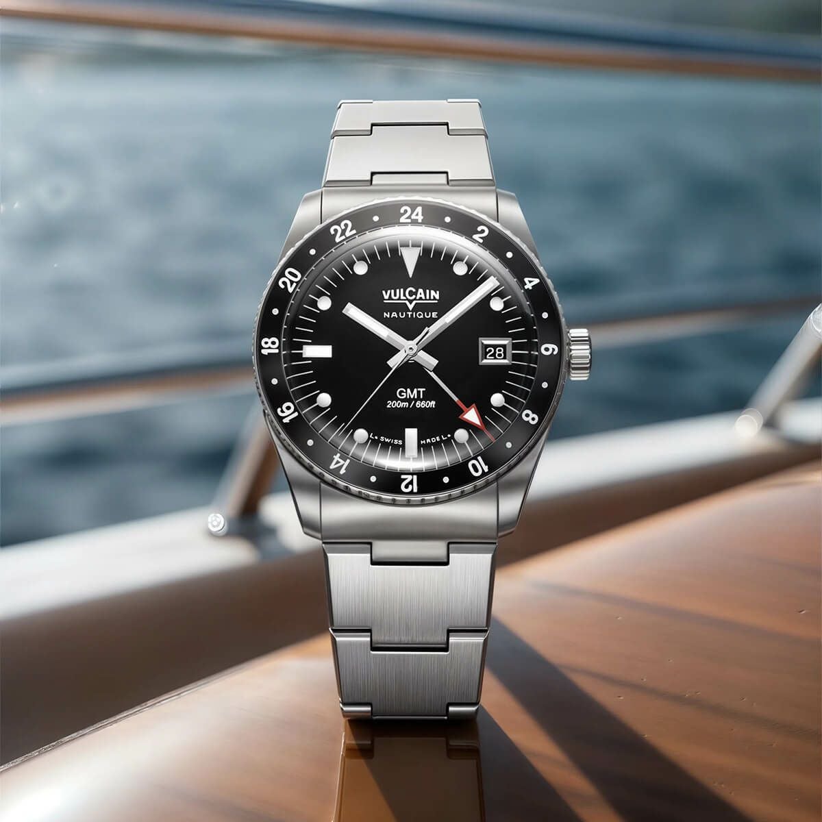 英語版　Volcanic  VULCAIN / ヴァルカン スキンダイバー GMT スチールケース スチール