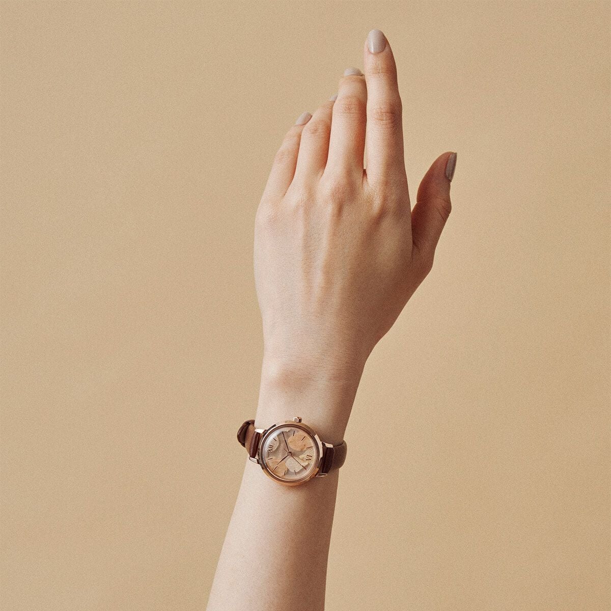 MATOW / マトウ Shiki Bouquet 紅葉 ローズゴールド ブラウンレザー