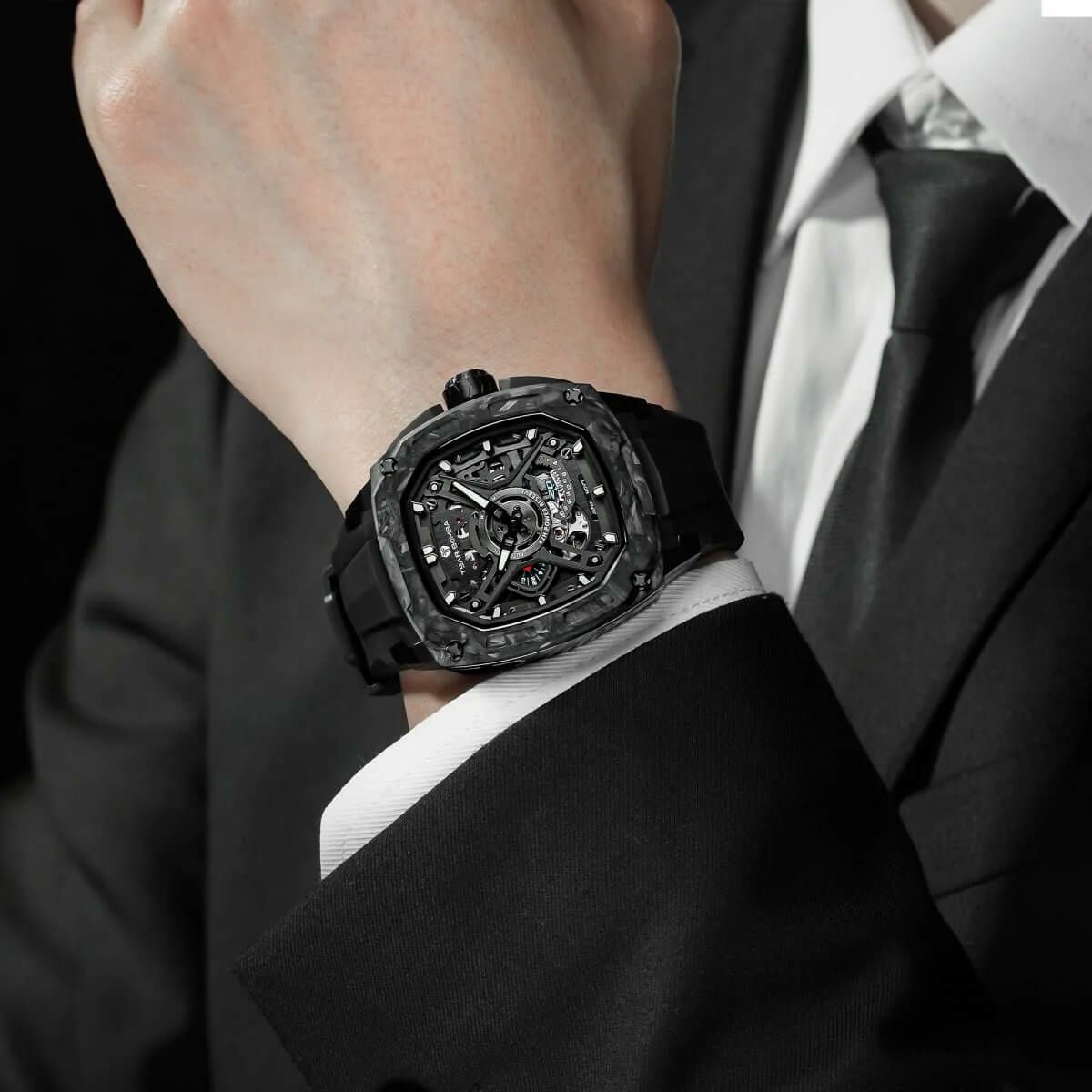 プラチナム　× ボゴールスーダン　オアシスタグ付き TSAR BOMBA / サーボンバ Automatic Watch ダークマター ブラック
