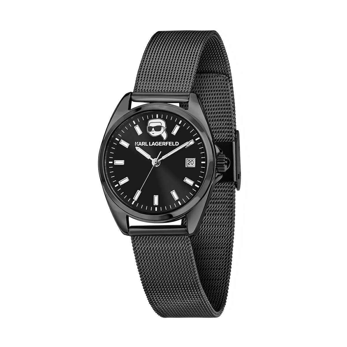 KARL LAGERFELD / カール・ラガーフェルド ラウンド エッセンシャル - ブラック サンレイ アイコン ダイヤル ブラック メッシュの公式ECサイト掲載画像