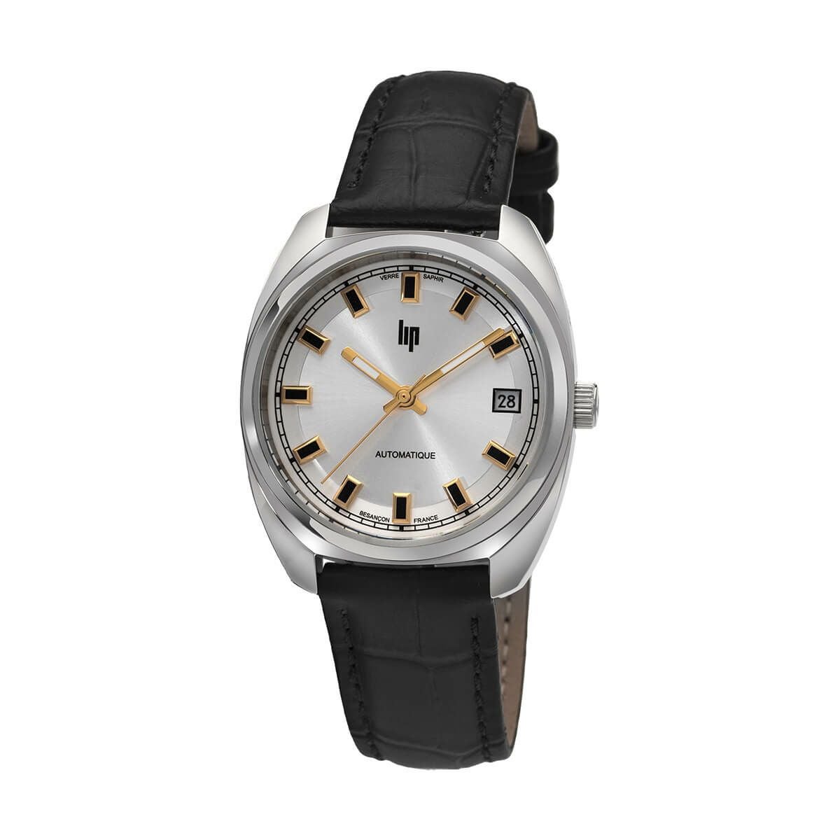 LIP / リップ GDG ジェネラル・ド・ゴール 35 オートマチック シルバー ブラックレザーの公式ECサイト掲載画像