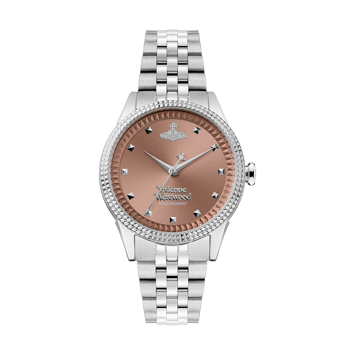Vivienne Westwood / ヴィヴィアンウエストウッド リトル シーモア  - レディース ダスティピンク サンレイ ダイヤル & シルバー ブレスレットの公式ECサイト掲載画像