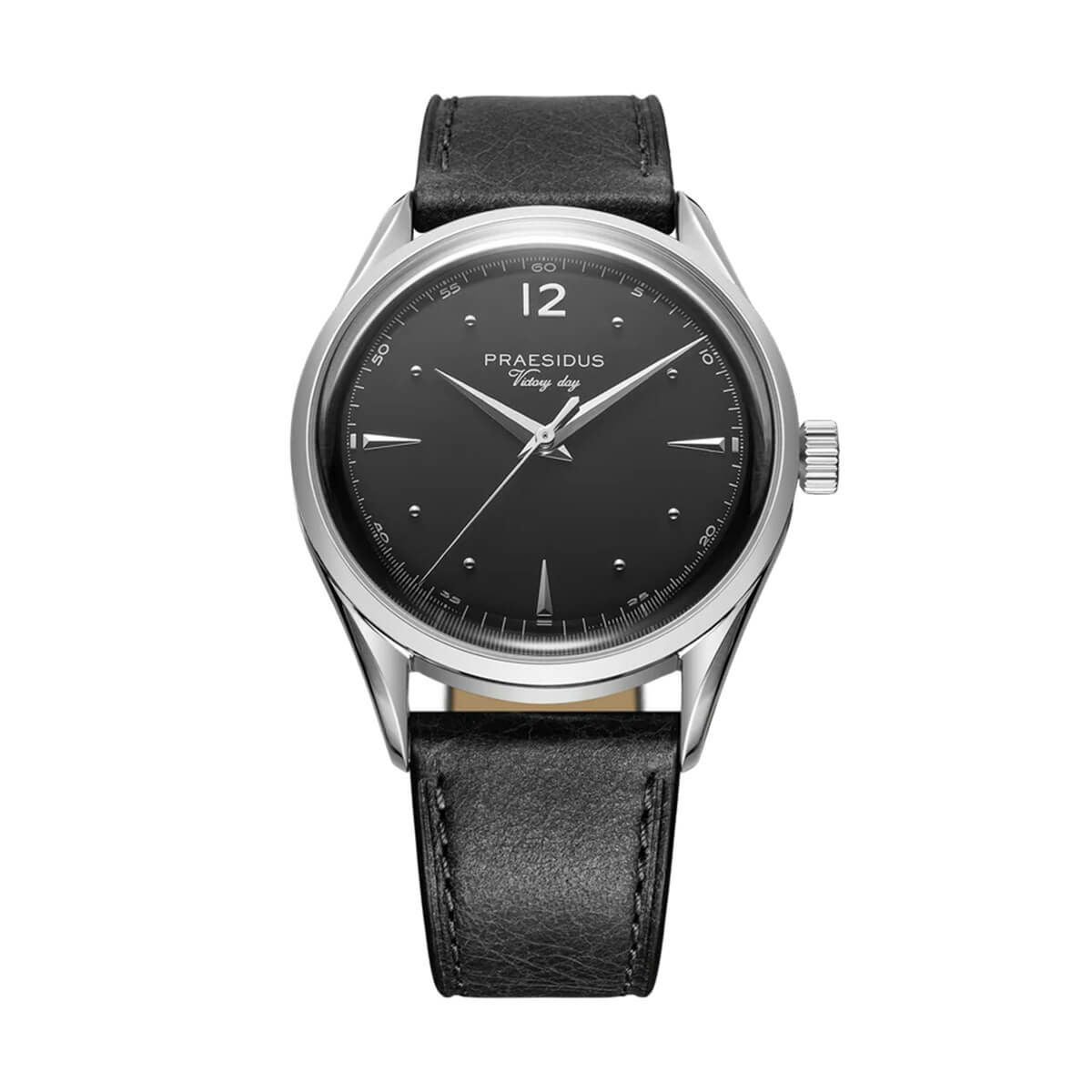 Praesidus / プレジダス Neptune 44 Black 38mm Leather メンズ腕時計